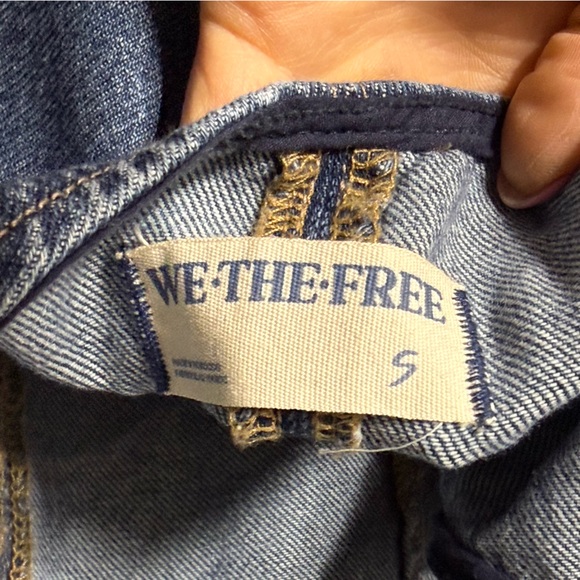 FP We the Free High Roller Baggy Denim Overalls Size S Oversized Boho Pockets - Picture 9 of 14